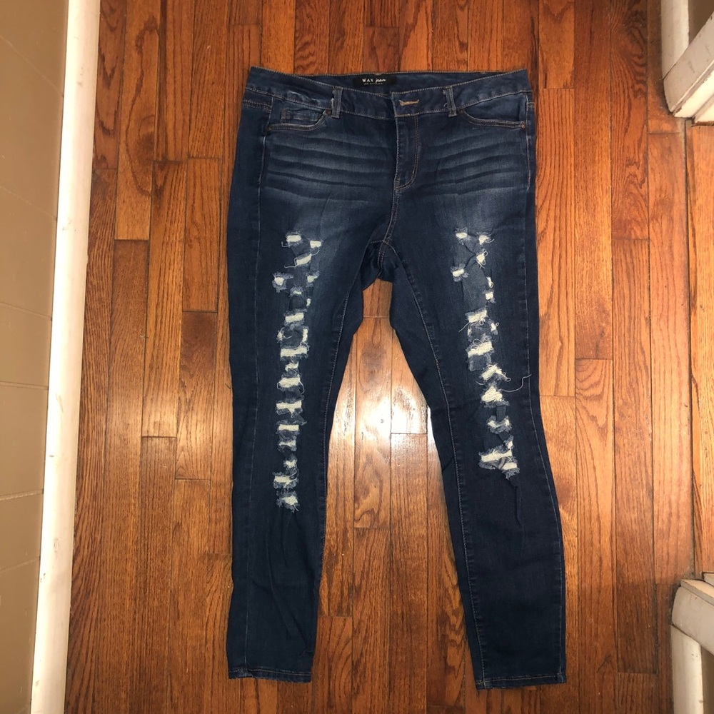 Wax distressed jeans size 14